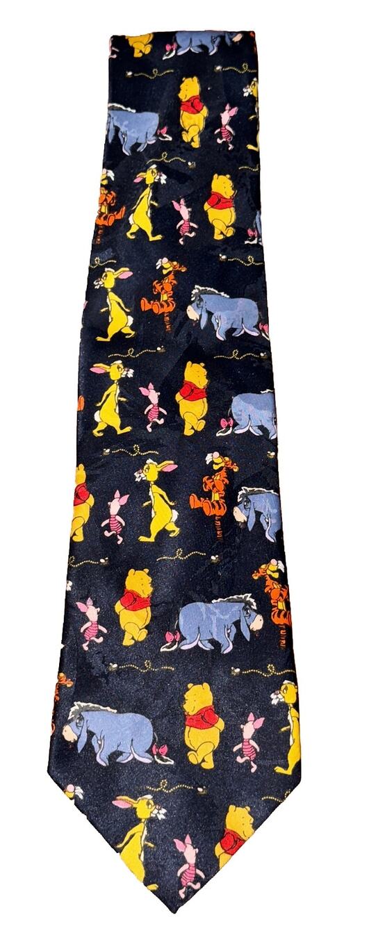 Disney Winnie The Pooh Tie Necktie Tigger Eeyore Piglet Rabbit Friends Blue Tie